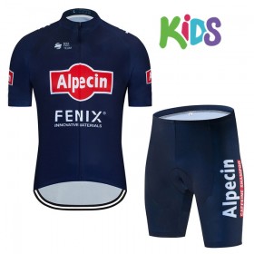 Set Wielershirt + Fietsbroek Kort 2020 Alpecin-Fenix Kids N001